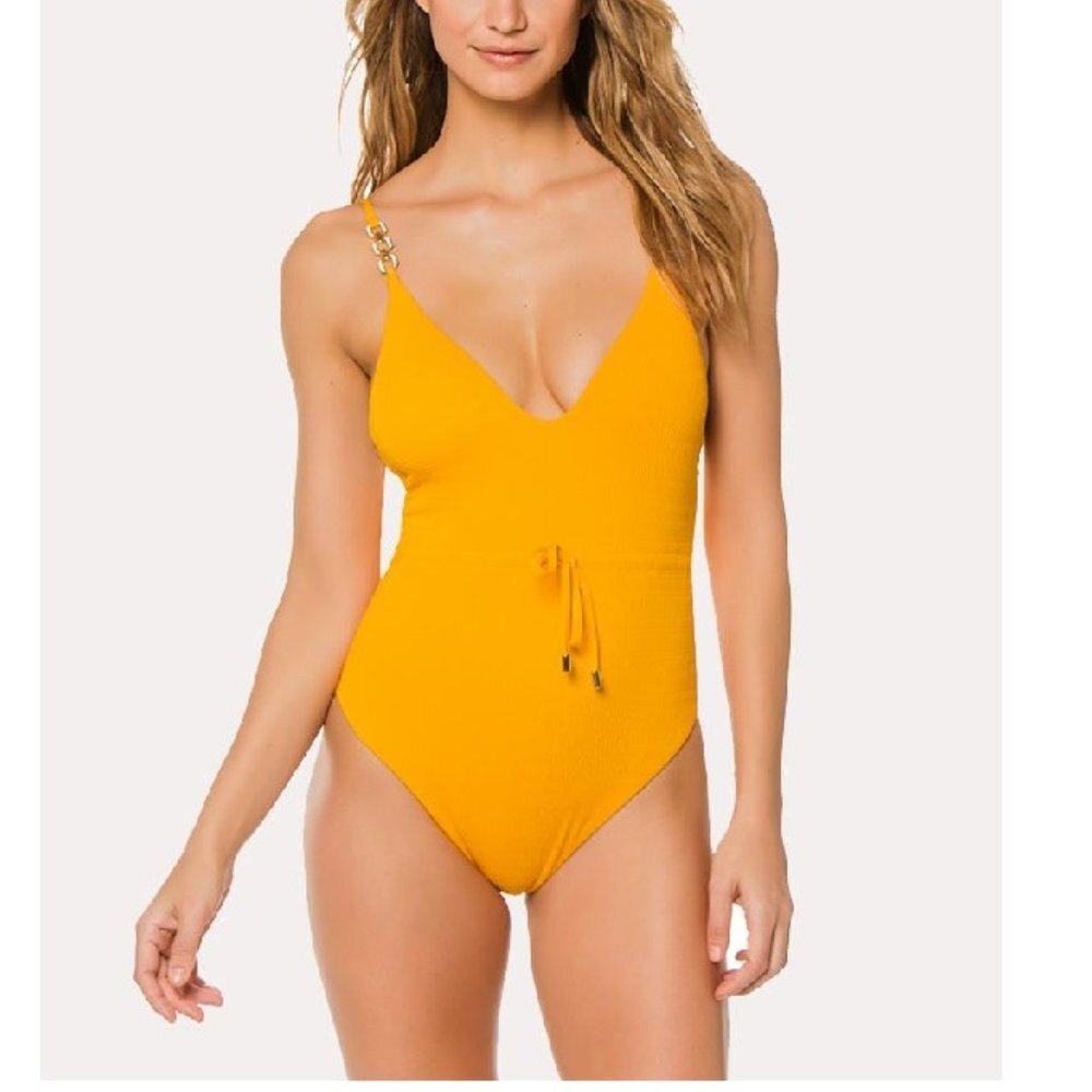 🔥HP🔥 Trina Turk Cabana Plunge One-Piece Swimsuit
